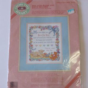 From the Heart Stamped Cross Stitch Birth Record
